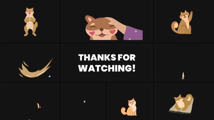 犬柴犬表情贴纸fcpx视频模板
