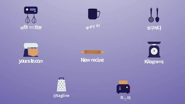 烹饪图标和标题动画fcpx视频模板