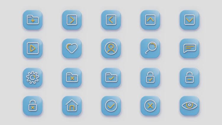 实用光泽图标动画fcpx视频模板