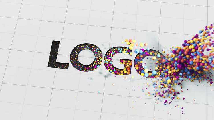 3D彩色粒子片头AE视频模版