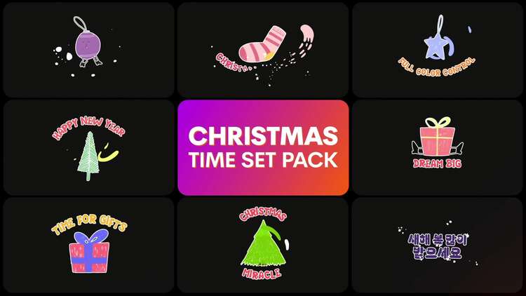 圣诞节标题动画fcpx视频模板