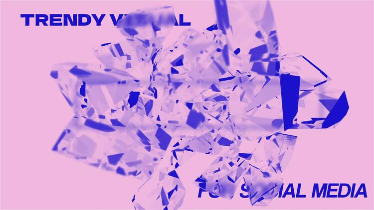 玻璃碎片动态字体简介PR模板