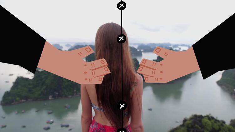 手和窗帘背景动画fcpx视频模板