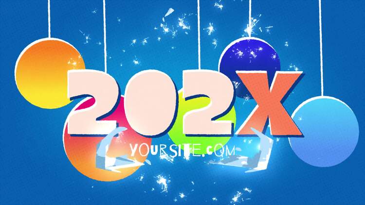 新年字体设计动画fcpx视频模板