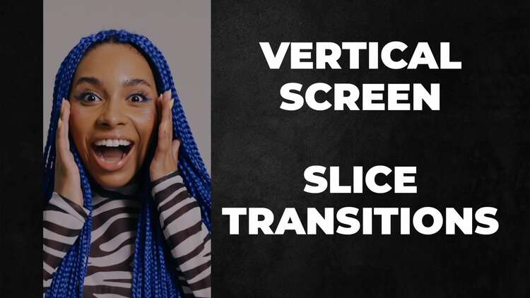 垂直屏幕切片过渡动画fcpx视频模板