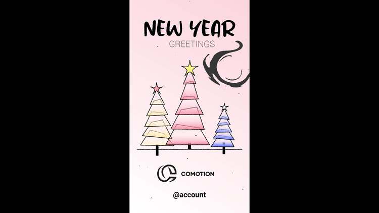 圣诞树垂直动画fcpx视频模板