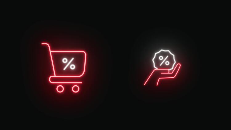 销售霓虹图标fcpx视频模板