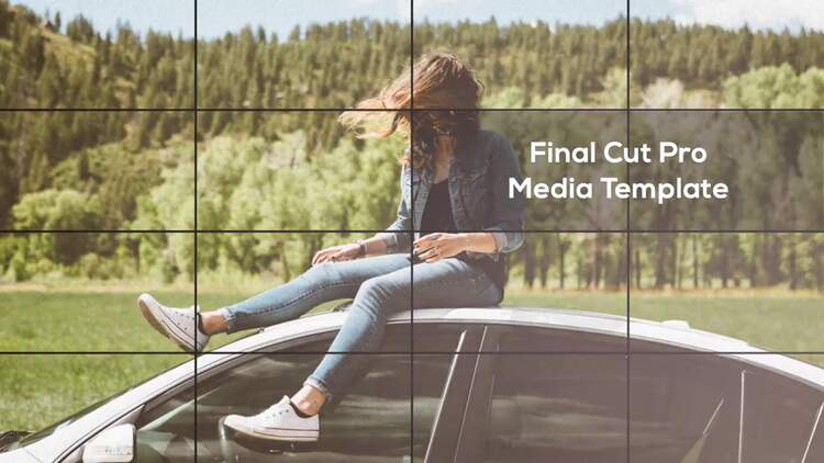 优雅网格照片幻灯片动画fcpx视频模板