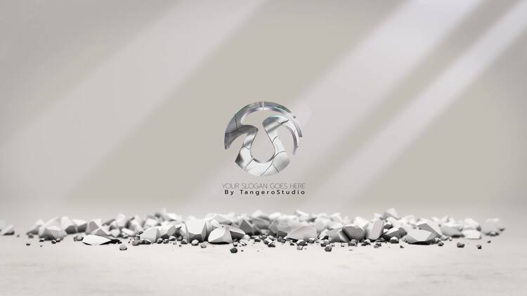 3D爆炸破碎标志AE视频模版