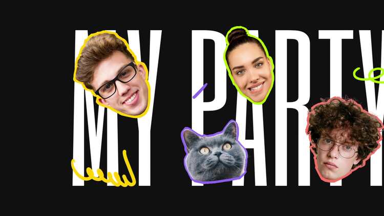 大胆而多彩的脸部介绍PR模板