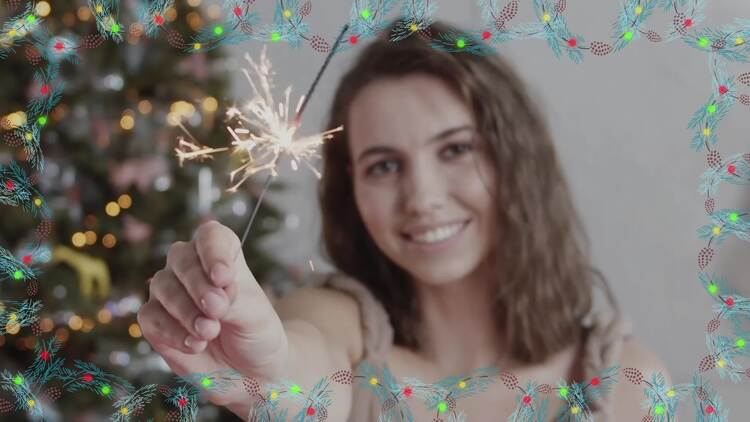 圣诞树枝动画fcpx视频模板