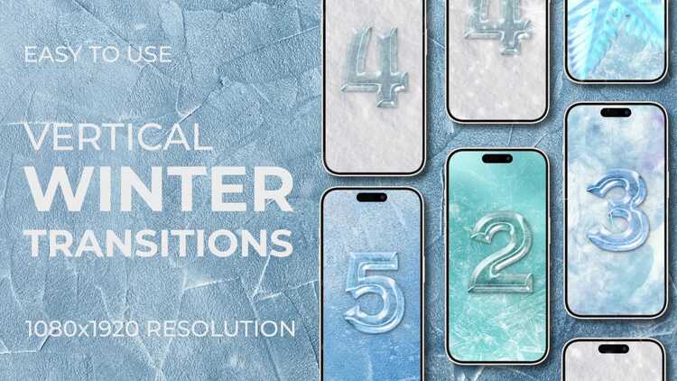 冬日霜雪圣诞节竖屏展示AE视频模版