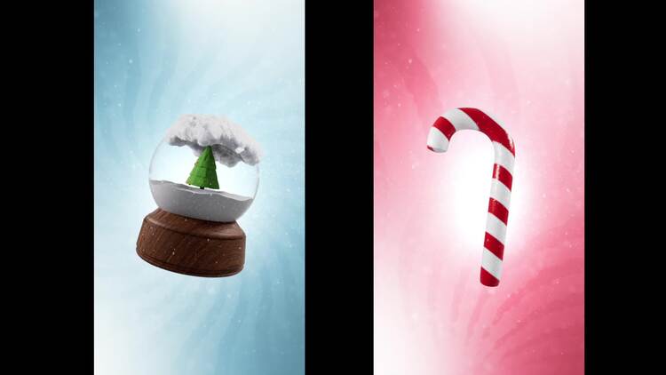 圣诞节垂直过渡fcpx视频模板