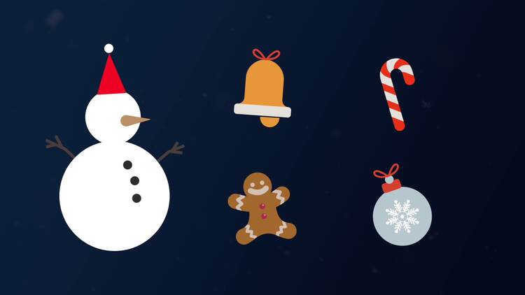 圣诞元素贴纸fcpx视频模板