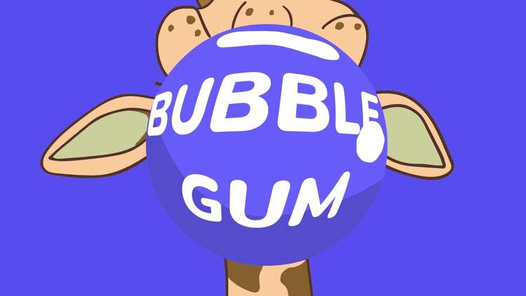 泡泡糖标志动画fcpx视频模板