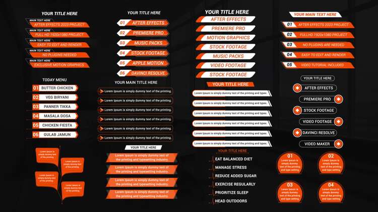 文本列表标题AE视频模版