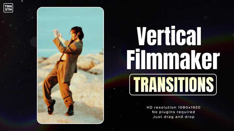 垂直电影制作人转场fcpx视频模板