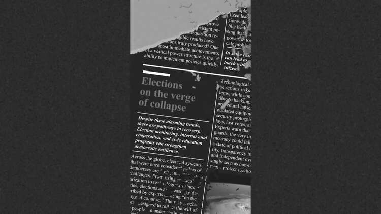 垂直调查故事AE视频模版