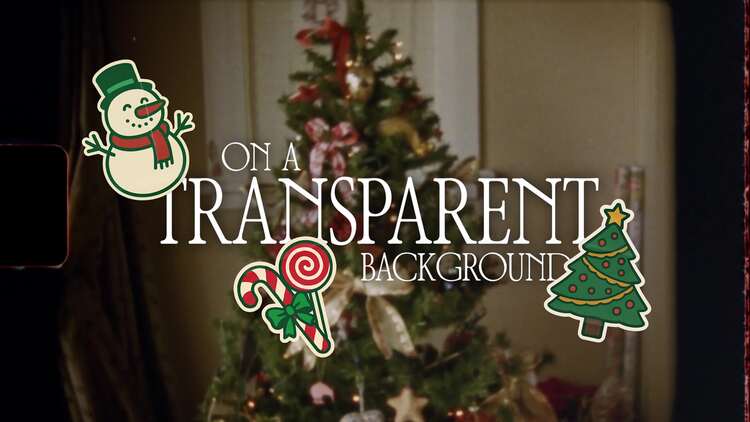 圣诞贴纸PR模板