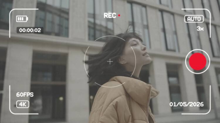 闭路电视监控叠加层和边框AE视频模版