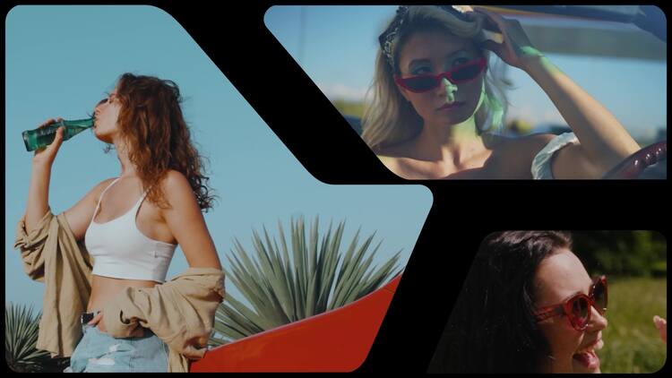 抽象分屏 - 3 帧PR模板