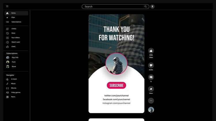 垂直端屏PR模板