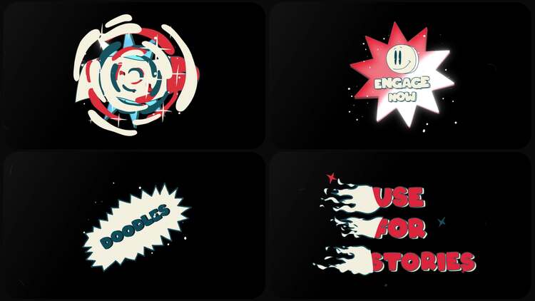 卡通涂鸦标题动画fcpx视频模板