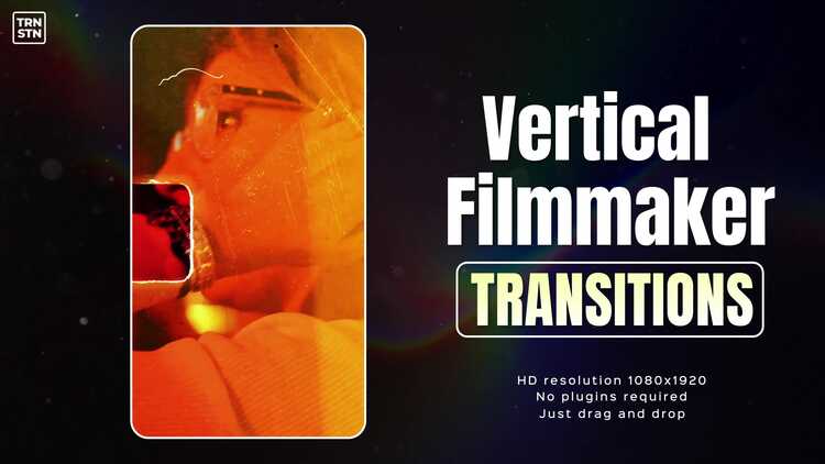 垂直电影制作人转场AE视频模版