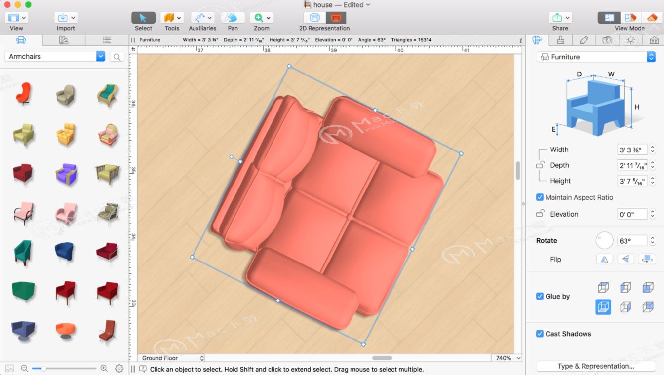 mac版live home 3d pro-Live Home 3D Pro for mac(3D家居设计软件) – Mac下载插图6