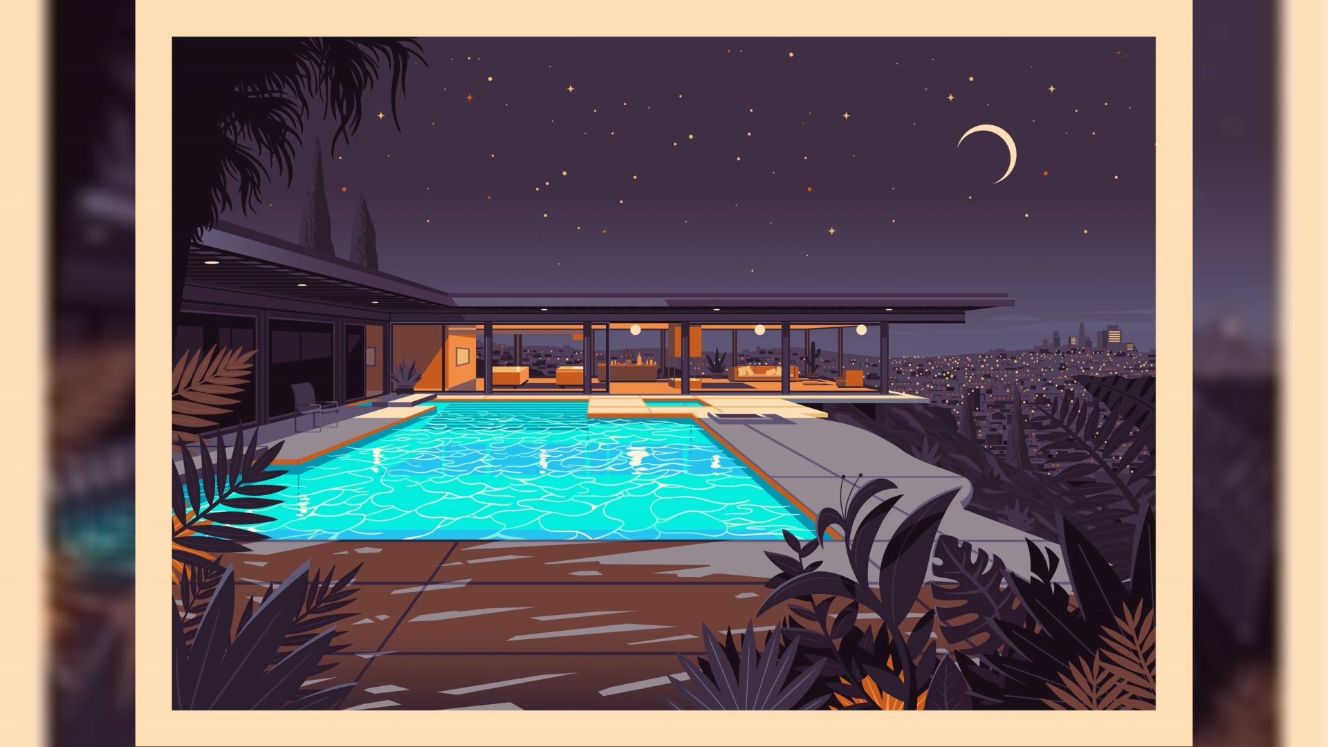 泳池豪宅动画动态壁纸