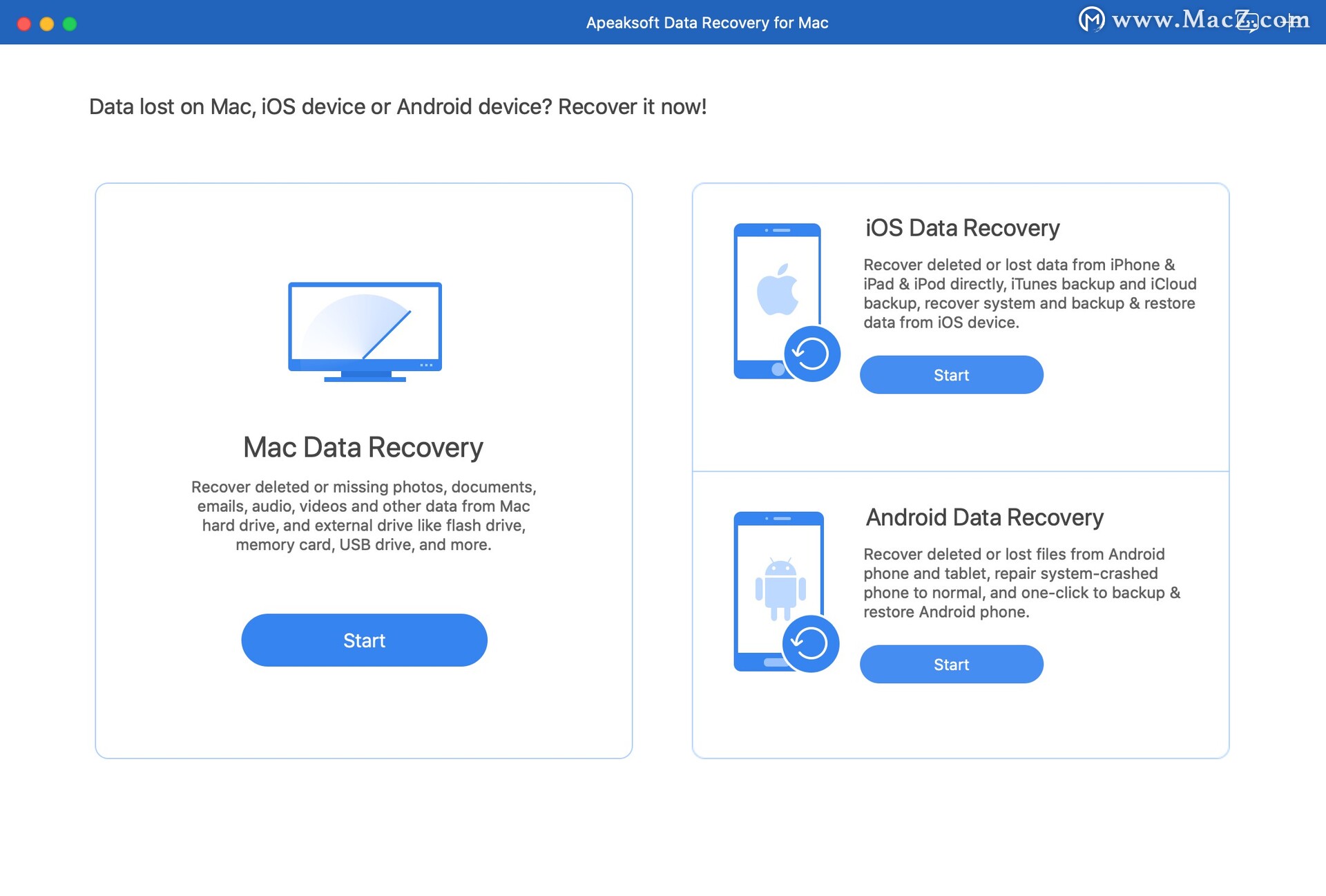 Data Recovery Mac破解版下载-Apeaksoft Data Recovery for Mac(数据恢复软件)- Mac下载插图2