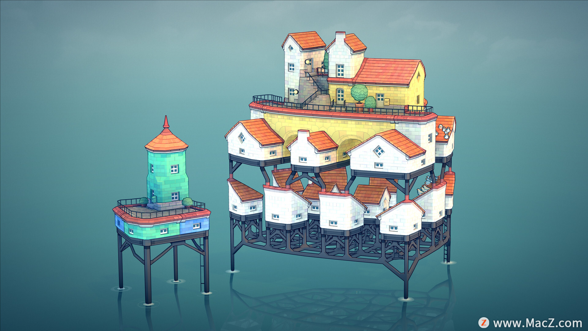 Townscaper mac版下载-小镇风光Townscaper for Mac(模拟建造游戏)- Mac下载