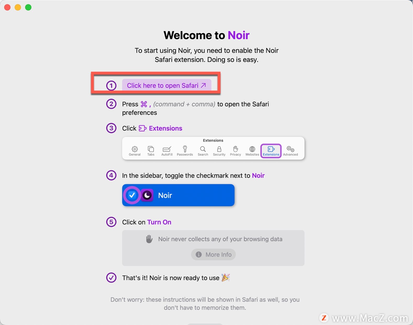 Noir 破解版下载-Noir for Mac(Safari暗模式添加插件)- Mac下载插图3