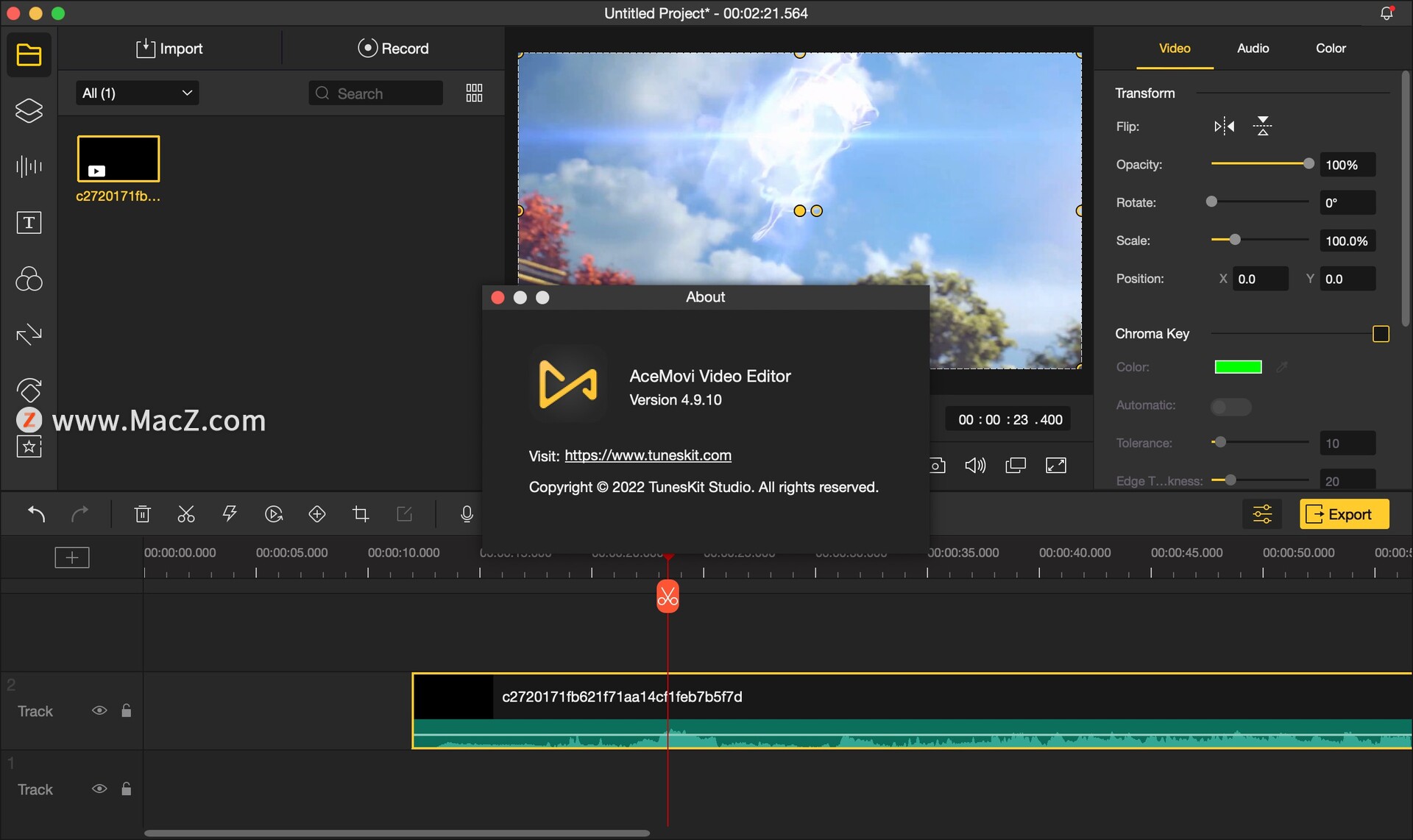 TunesKit AceMovi mac破解版-TunesKit AceMovi Video Editor for mac(视频编辑工具)- Mac下载插图1