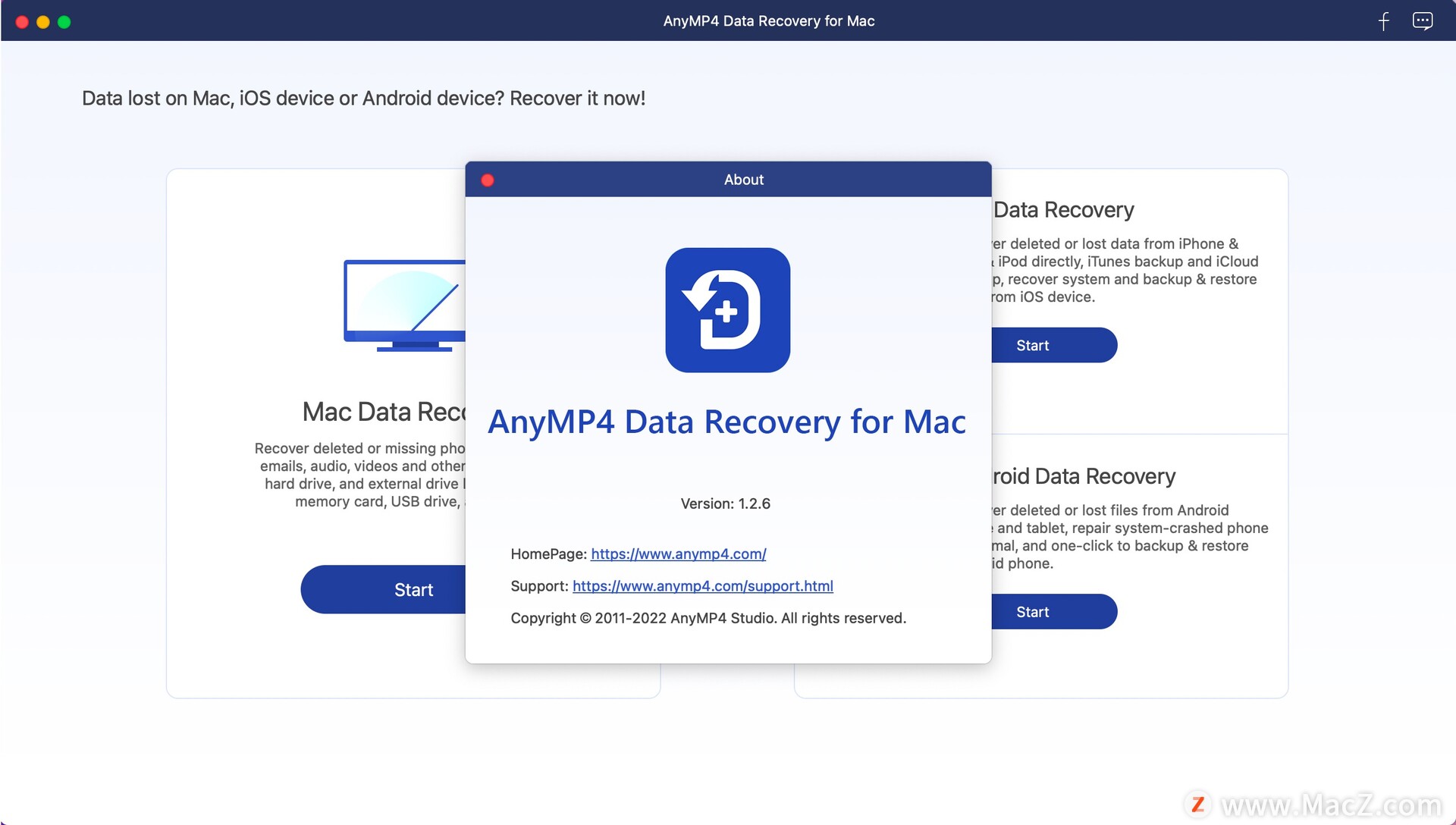 mac数据恢复精灵 破解版下载-AnyMP4 Data Recovery for mac(数据恢复软件) – Mac下载插图1