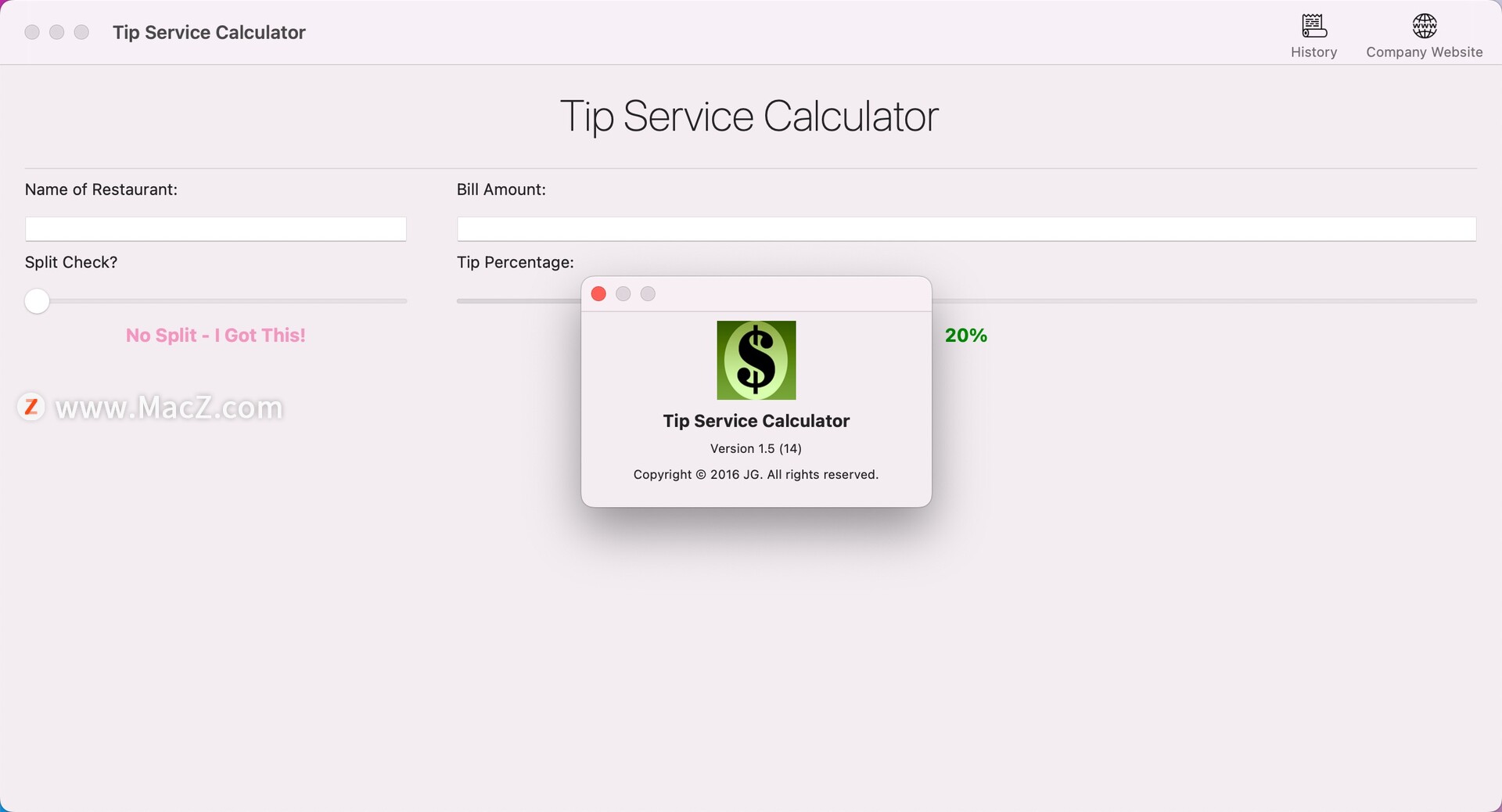 Tip Service Calculator 下载-Tip Service Calculator for mac(小费计算器)- Mac下载插图1