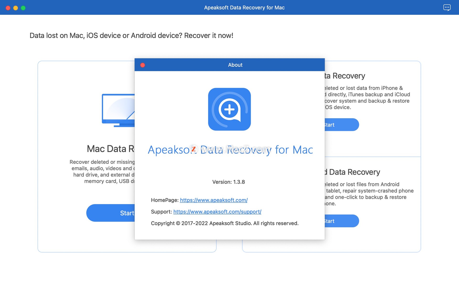 Data Recovery Mac破解版下载-Apeaksoft Data Recovery for Mac(数据恢复软件)- Mac下载插图1