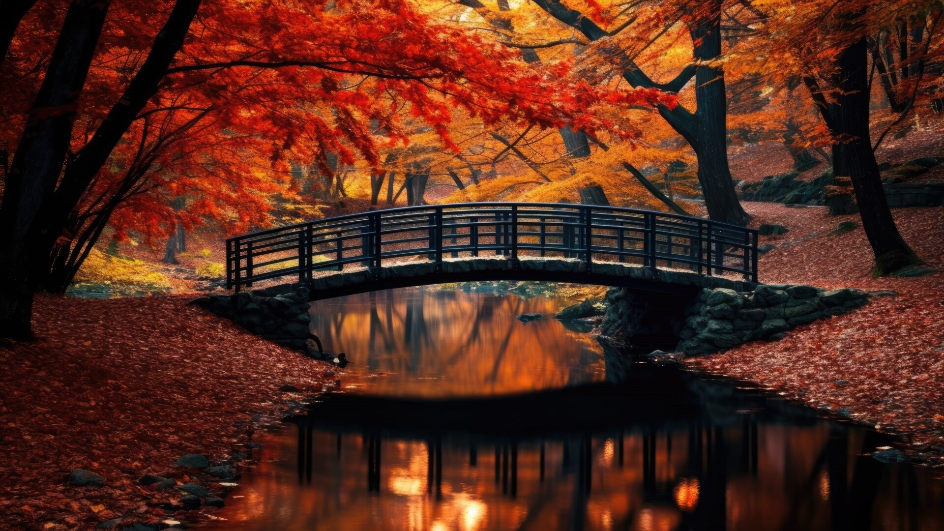 美丽的秋季森林风景动态壁纸- 风景壁纸,秋天森林风景,美丽的大自然风景,动态壁纸下载MacV