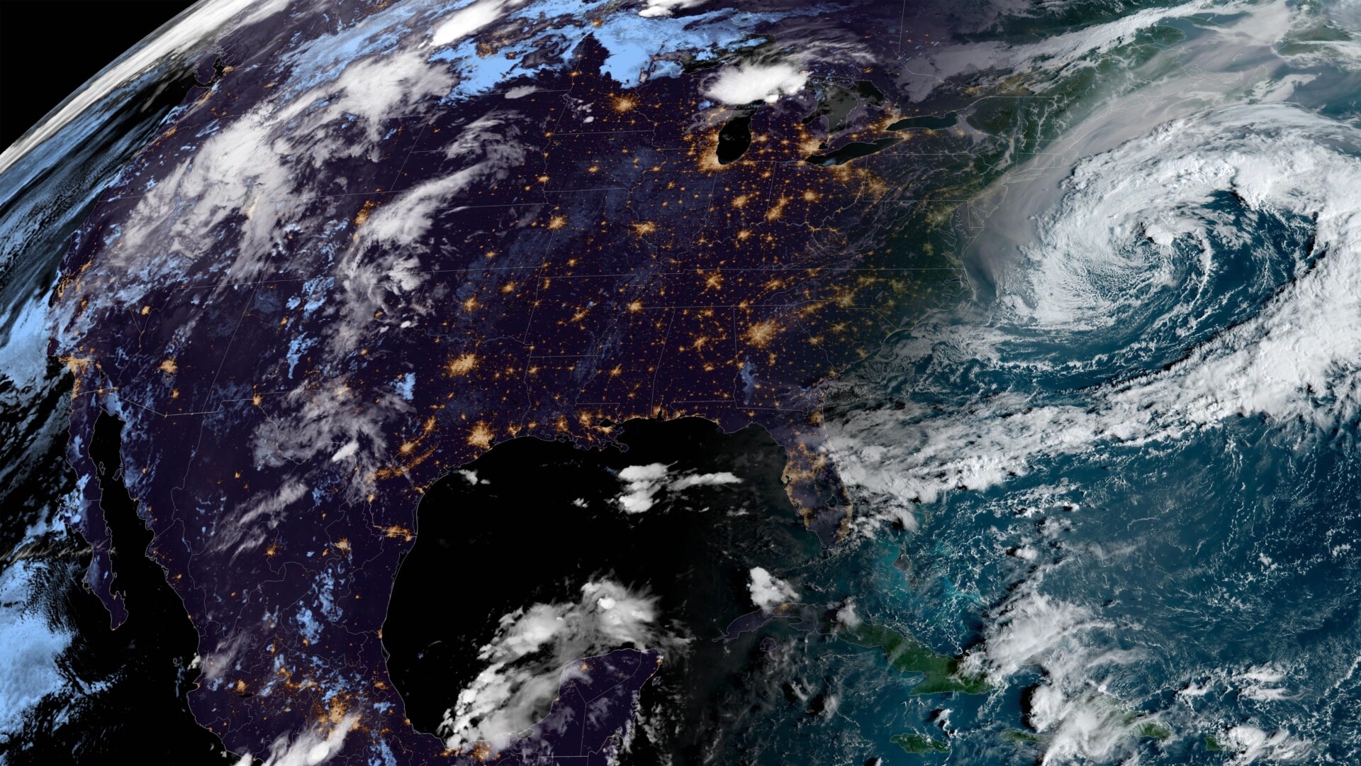 تشكيل الاعصار صورة سحابة الأقمار الصناعية HD خلفية ديناميكية
