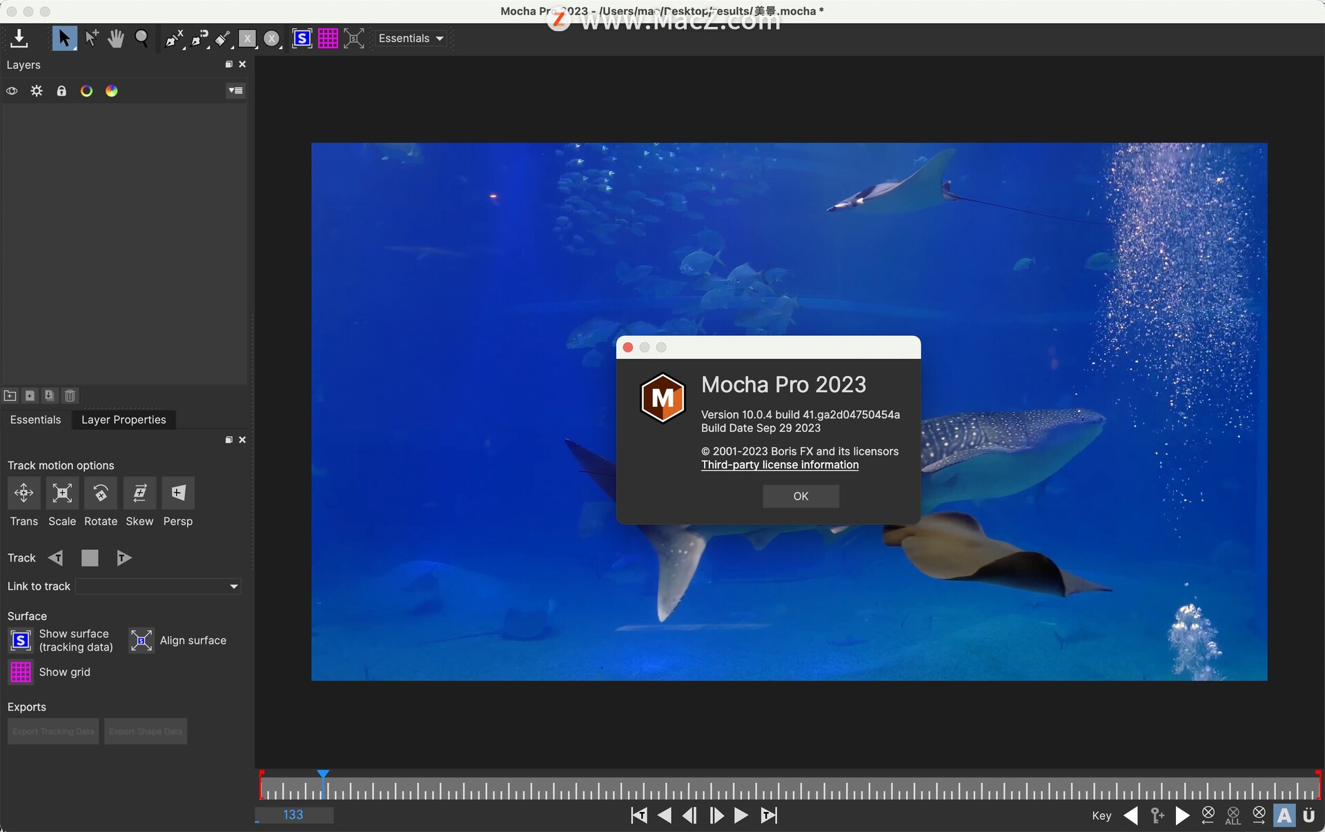 Boris FX Mocha Pro 2023 Mac破解版Boris FX Mocha Pro 2023 for Mac(AE/达芬奇