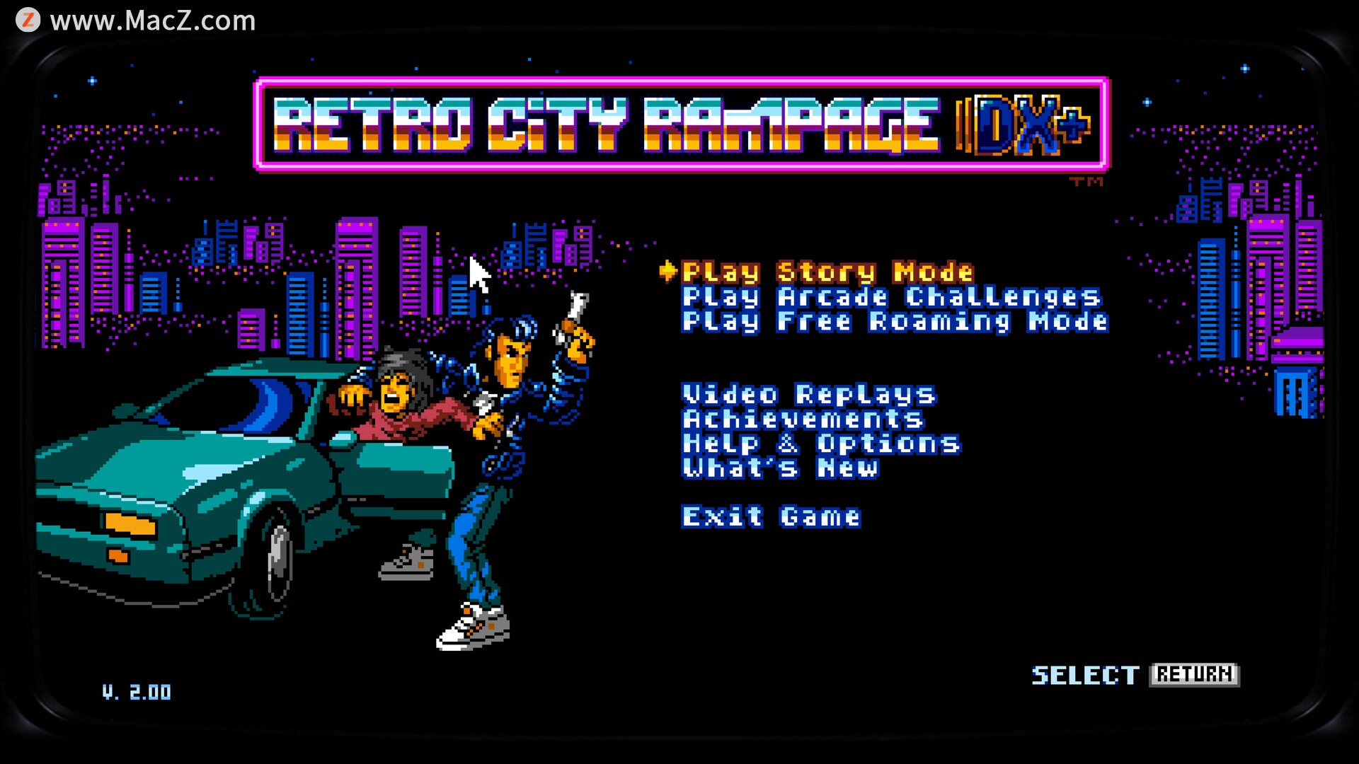 荒野老城Retro City Rampage DX for Mac(像素风格动作游戏)