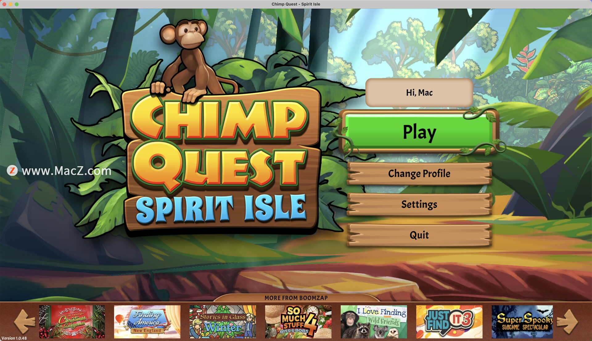 猴子探险:灵魂岛 Chimp Quest Spirit Isle mac(休闲游戏)