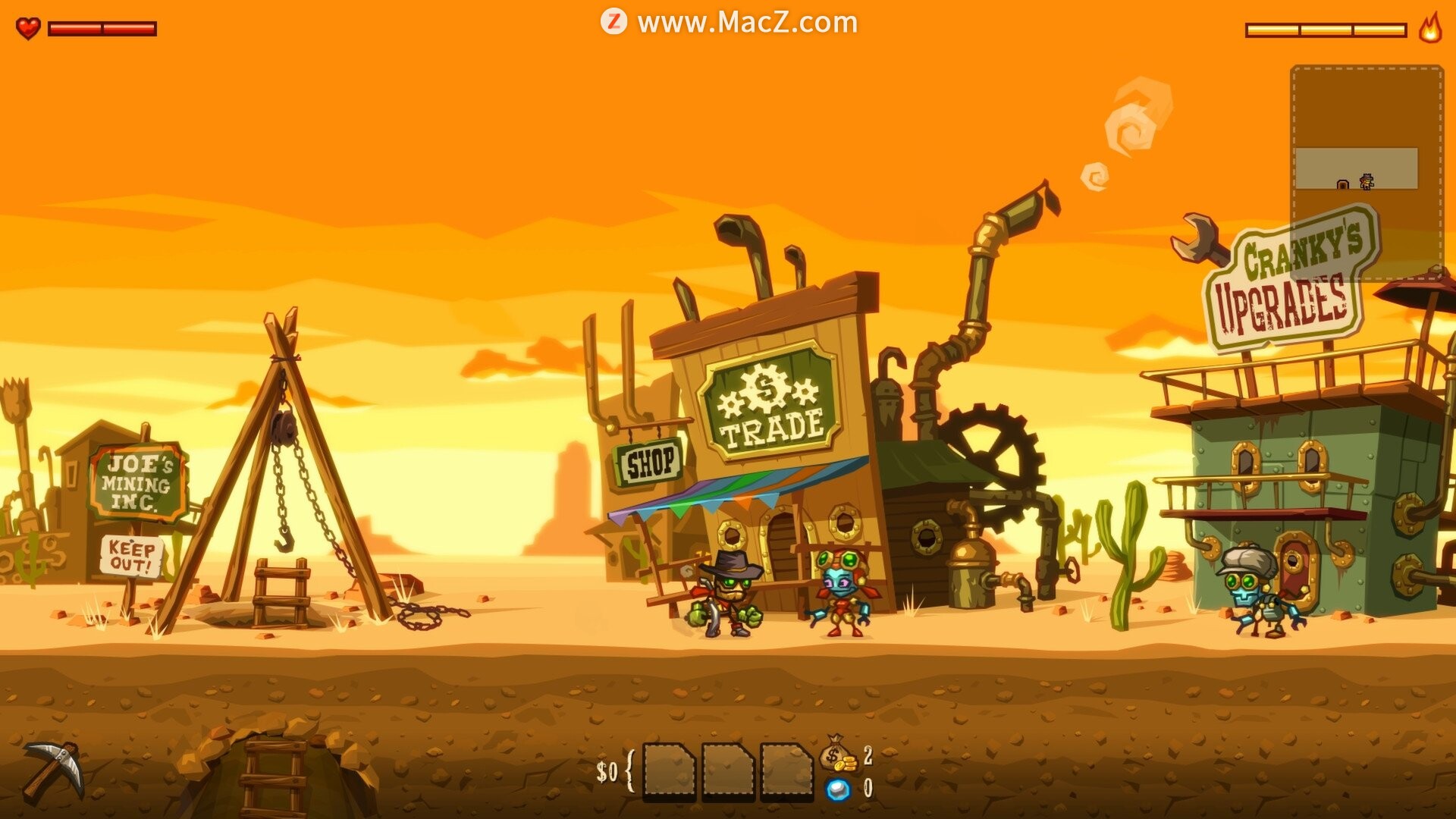 蒸汽世界:挖掘SteamWorld Dig for Mac(平臺挖掘游戲)